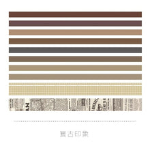 Load image into Gallery viewer, VINTAGE WASHI TAPE 10-PIECE SET